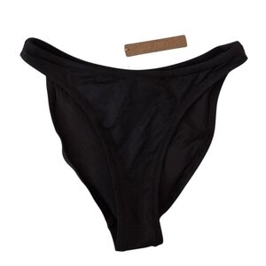 Skims Signature Swim MID WAIST BOTTOM Bikini Panty Onyx Black XSmall NWT